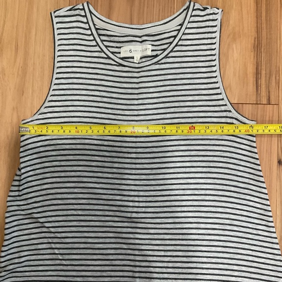 Lou & Grey for Loft Black and Gray Stripe Tank Dress, Size Small - Picture 5 of 7